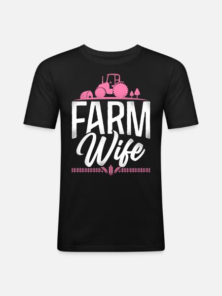 Farming Farmer Wife Tractor - Men's Slim Fit T-Shirt - black