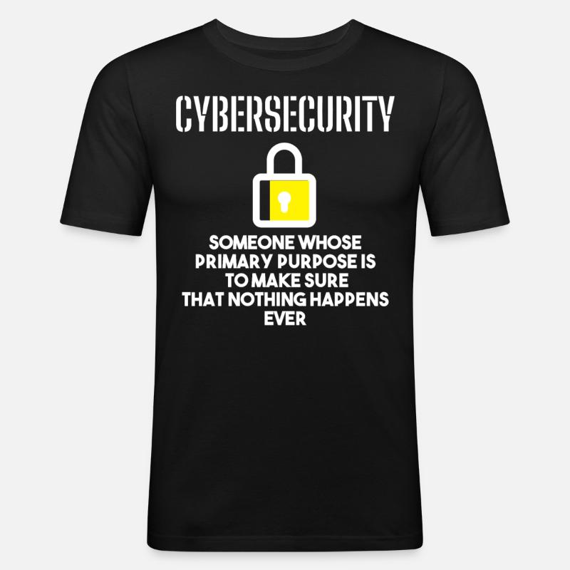 Cybersecurity - IT-Sicherheit Informatiker - Männer Slim Fit T-Shirt - Schwarz