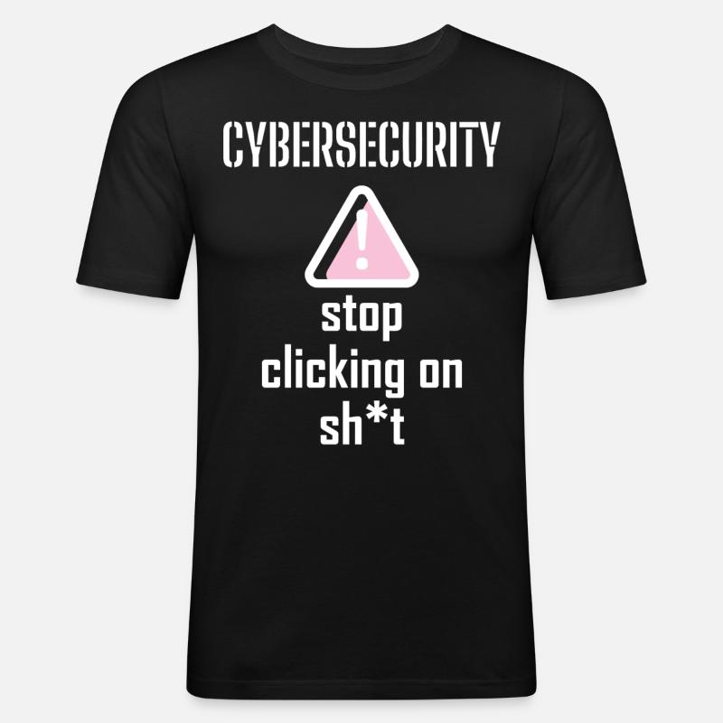 Cybersecurity - IT-Sicherheit Informatiker - Männer Slim Fit T-Shirt - Schwarz