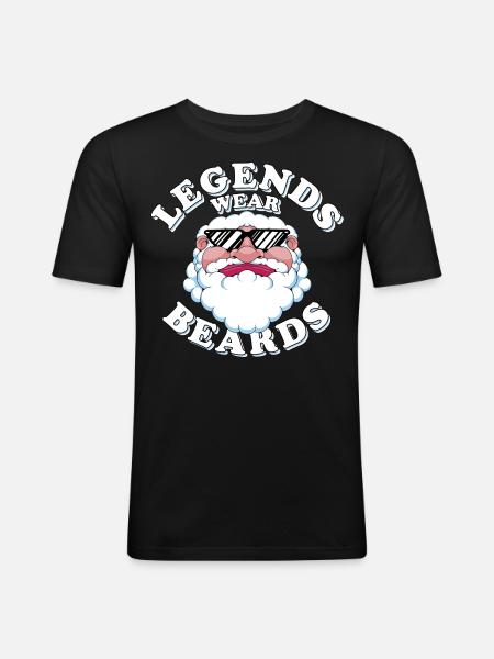 Legends wear beards - Men's Slim Fit T-Shirt - black
