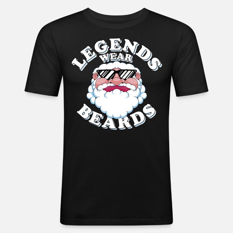 Legenden tragen Bart - Männer Slim Fit T-Shirt - Schwarz