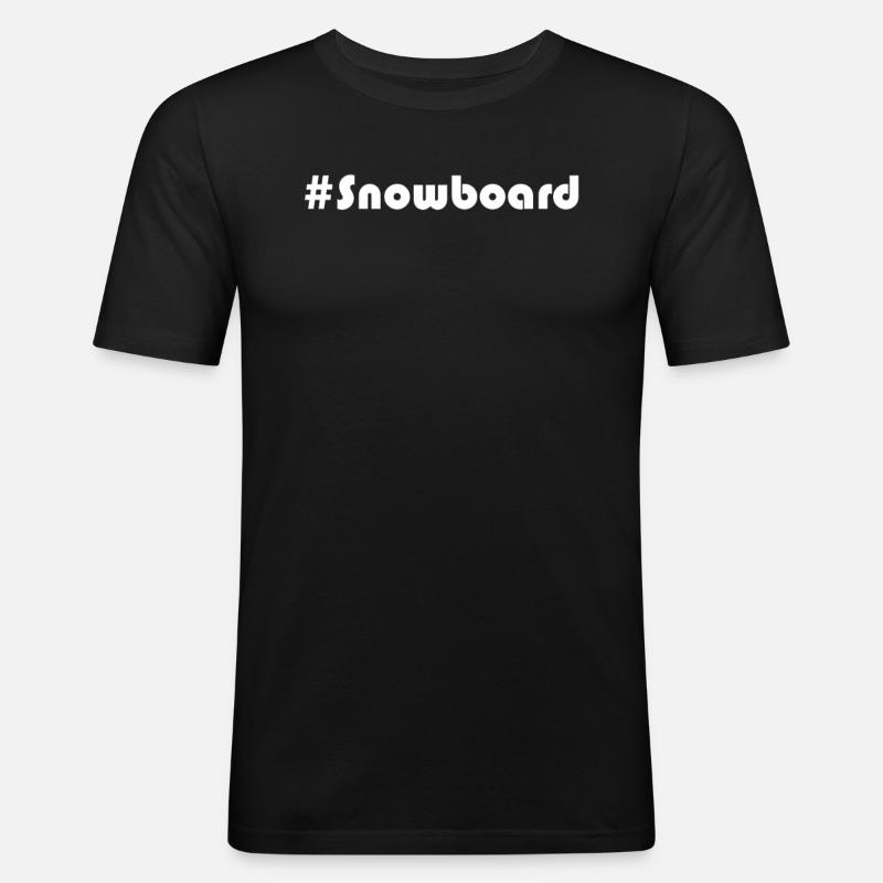 Snowboard - #Snowboard - Männer Slim Fit T-Shirt - Schwarz