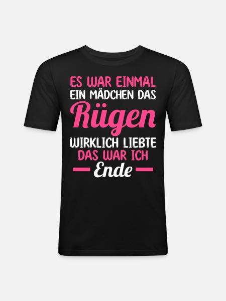Ostsee Rügen - Männer Slim Fit T-Shirt - Schwarz