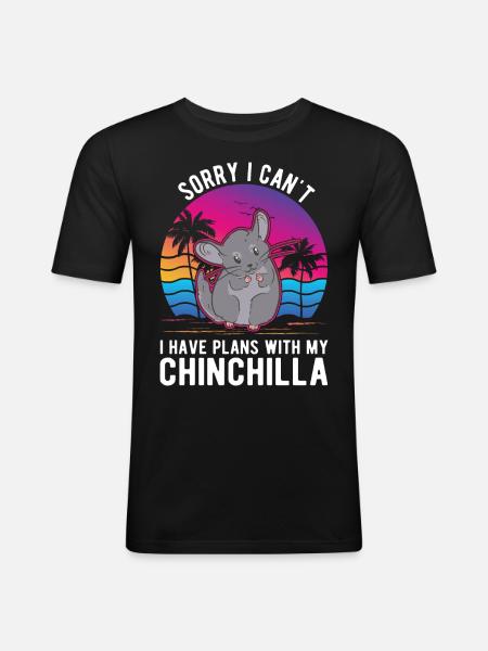 Chinchilla Liebhaber - Männer Slim Fit T-Shirt - Schwarz