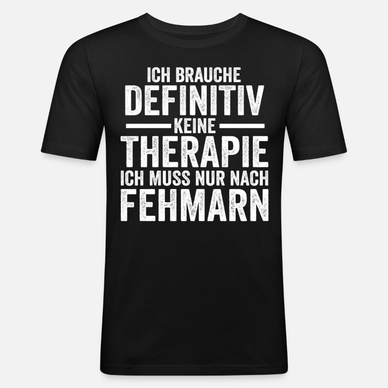 Ostsee Fehmarn - Männer Slim Fit T-Shirt - Schwarz