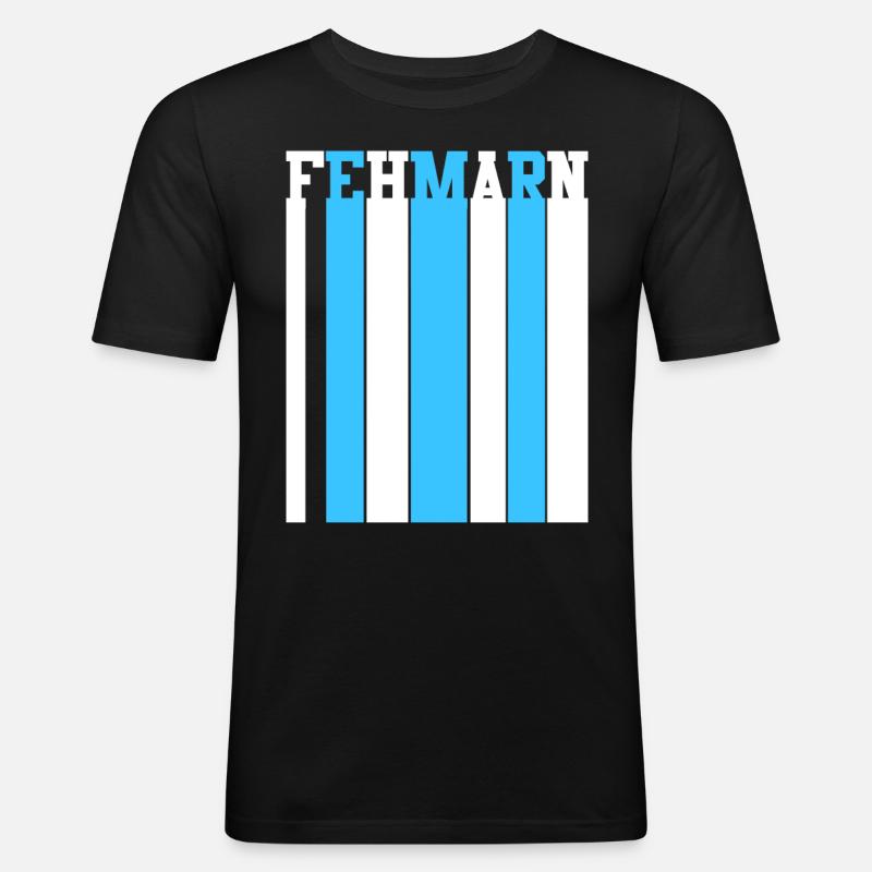 Ostsee Fehmarn - Männer Slim Fit T-Shirt - Schwarz