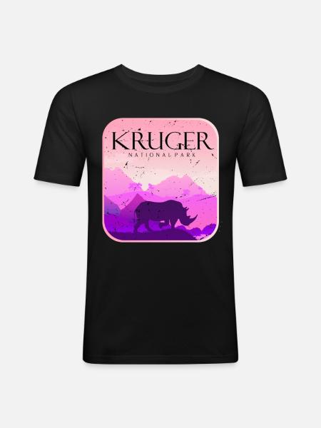 Rhino Kruger National Park Safari Afrika Big Five - Herre Slim Fit T-Shirt - sort