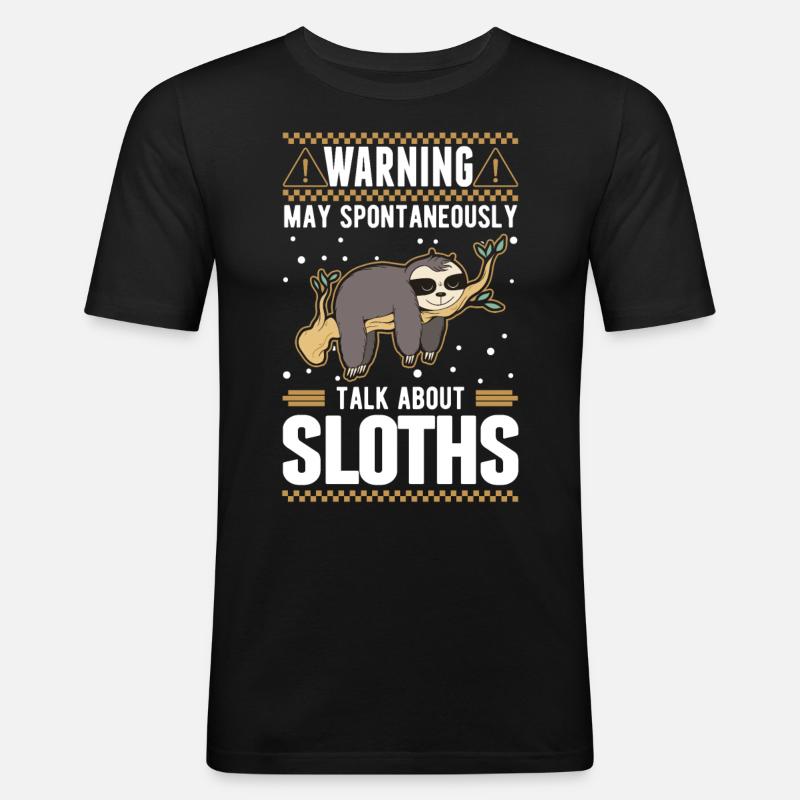 Sloth Sloth Warning - Men's Slim Fit T-Shirt - black