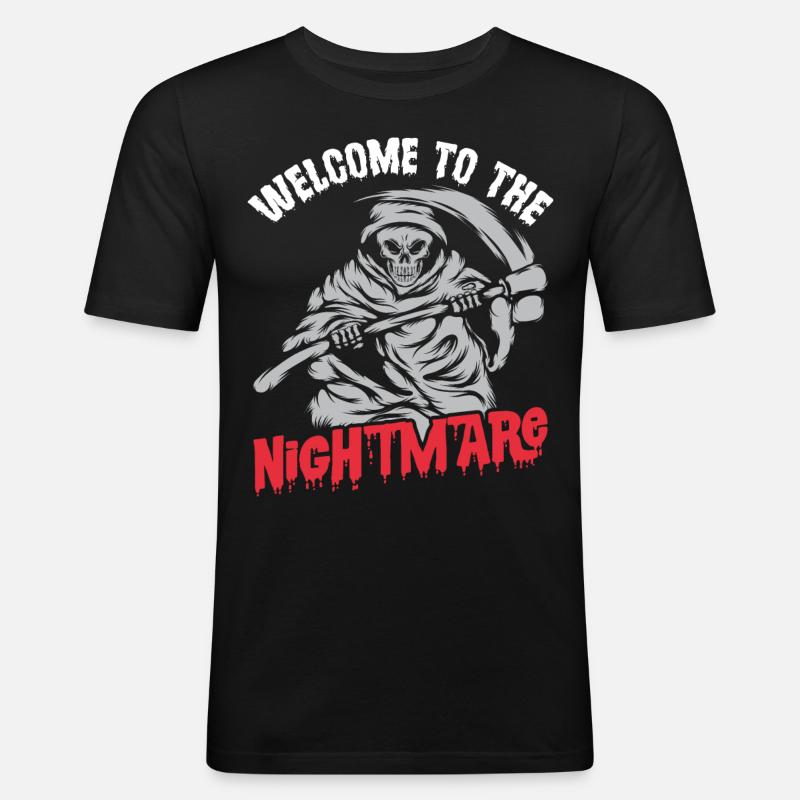 Sensenmann-Sensen-Albtraum-Engel des Todes Hallowe - Männer Slim Fit T-Shirt - Schwarz