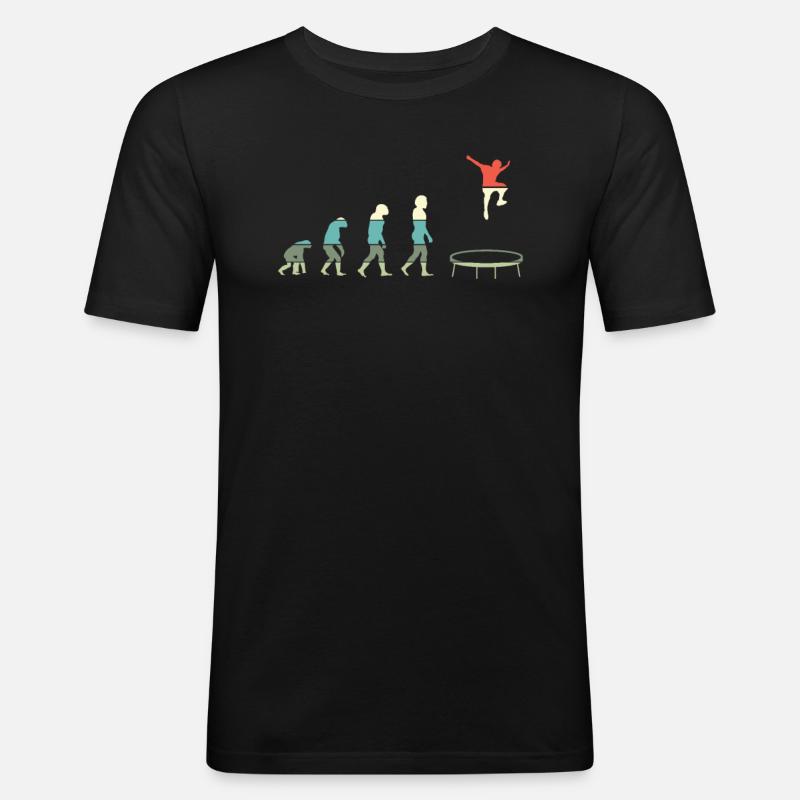 Trampolin Evolution Trampoliner Trampolinist - Männer Slim Fit T-Shirt - Schwarz