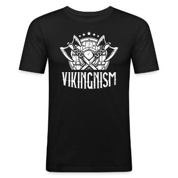 Vikings Scandinavian Pagan Norsemen - Men's Slim Fit T-Shirt - black - Front - Nik (191cm)
