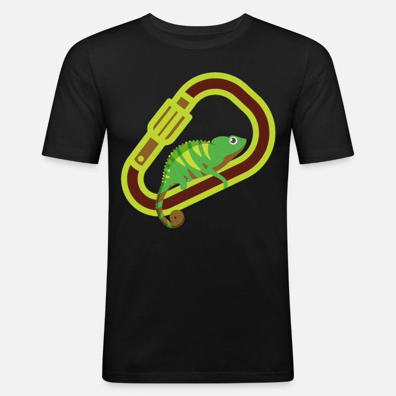 Bouldern, Klettern, Freiklettern Chameleon Boulder - Männer Slim Fit T-Shirt - Schwarz