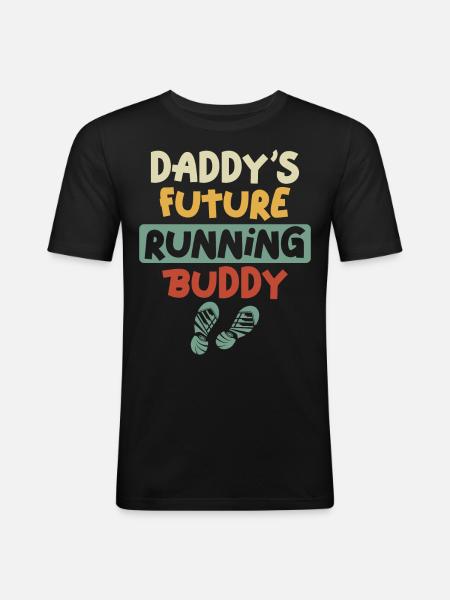 Running Runner Half Marathon Dad - Men's Slim Fit T-Shirt - black