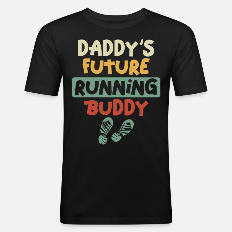 Running Runner Half Marathon Dad - Männer Slim Fit T-Shirt - Schwarz