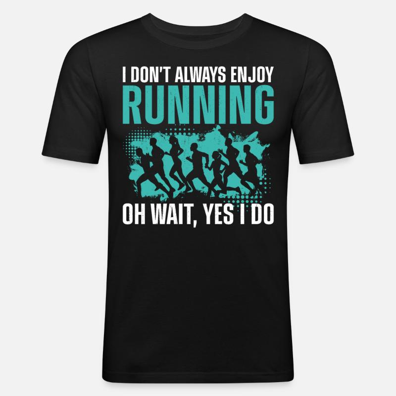 Running Runner Half Marathon - Männer Slim Fit T-Shirt - Schwarz