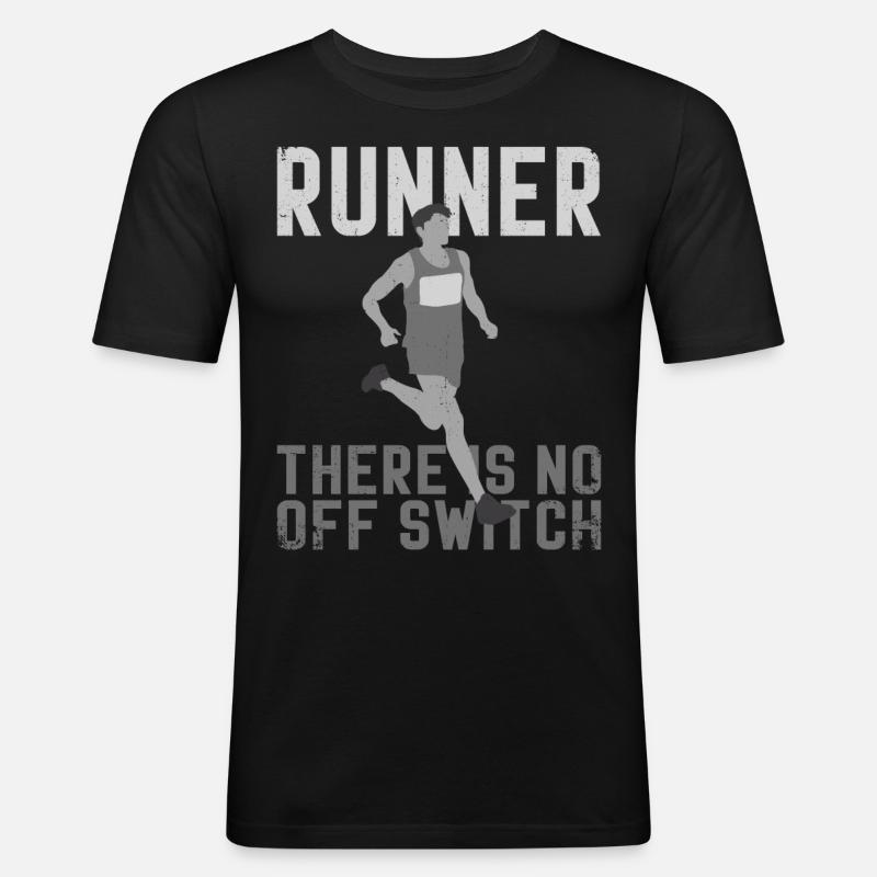 Running Runner Half Marathon - Männer Slim Fit T-Shirt - Schwarz