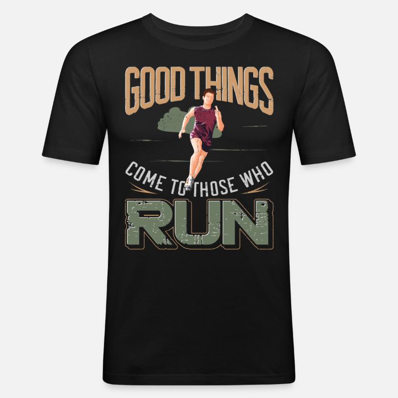 Running Runner Half Marathon - Männer Slim Fit T-Shirt - Schwarz