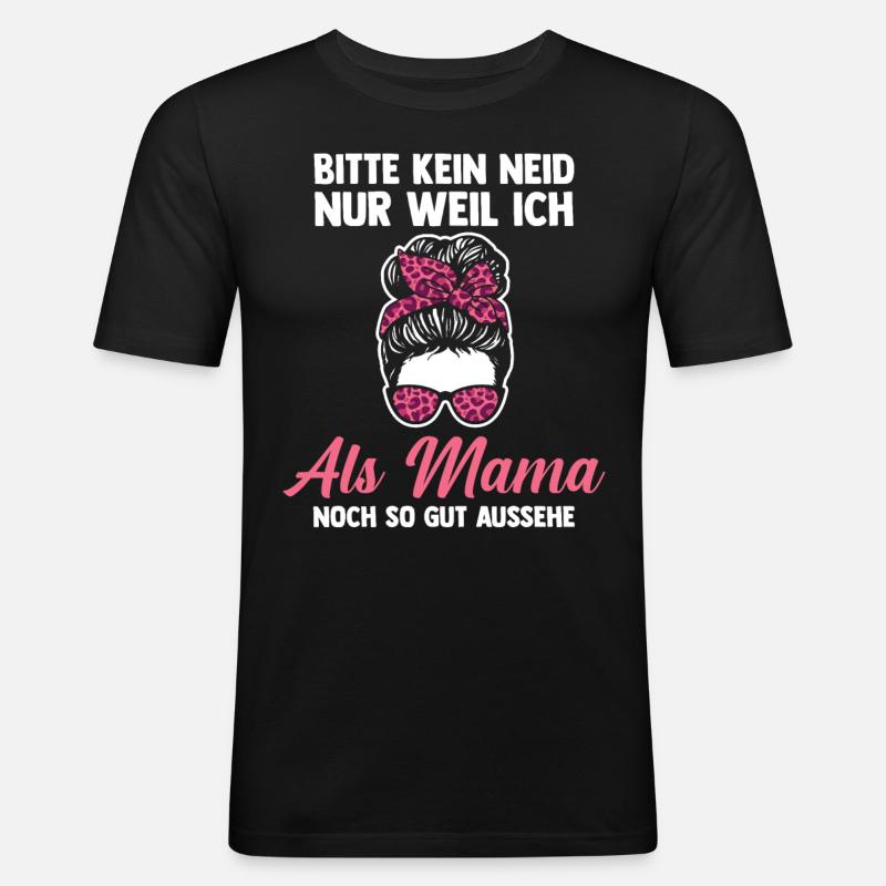 Mutter Mama - Männer Slim Fit T-Shirt - Schwarz