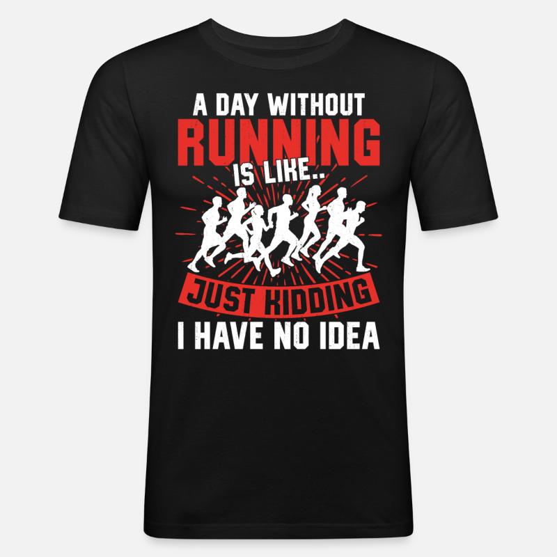 Running Runner Half Marathon - Männer Slim Fit T-Shirt - Schwarz