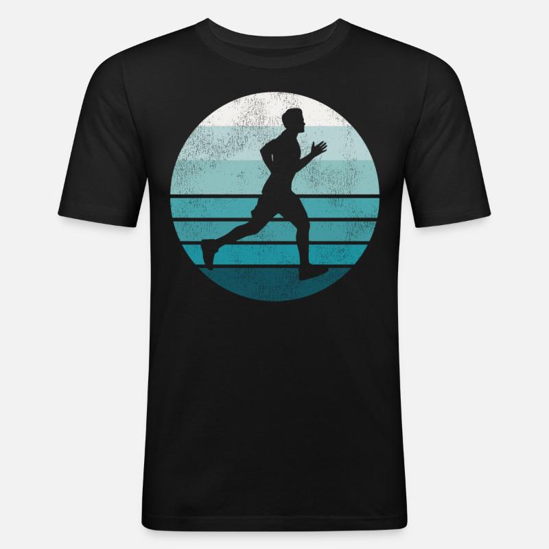 Running Runner Half Marathon Retro - Men's Slim Fit T-Shirt - black