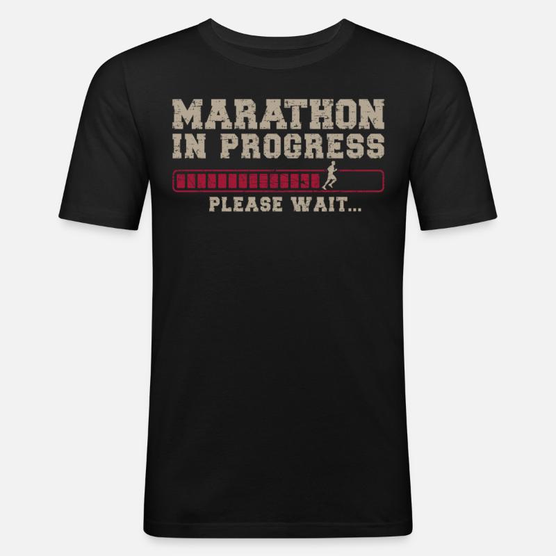 Running Runner Half Marathon - Männer Slim Fit T-Shirt - Schwarz