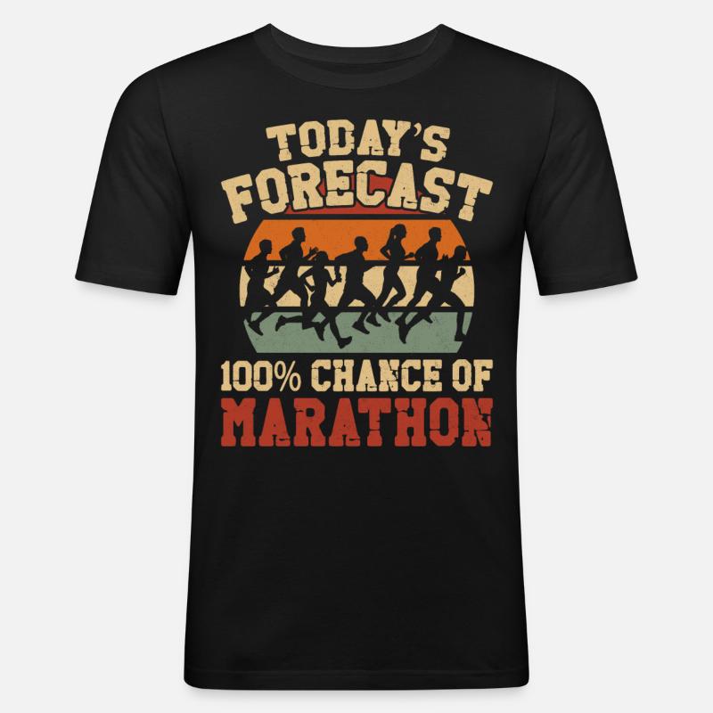 Running Runner Half Marathon - Männer Slim Fit T-Shirt - Schwarz