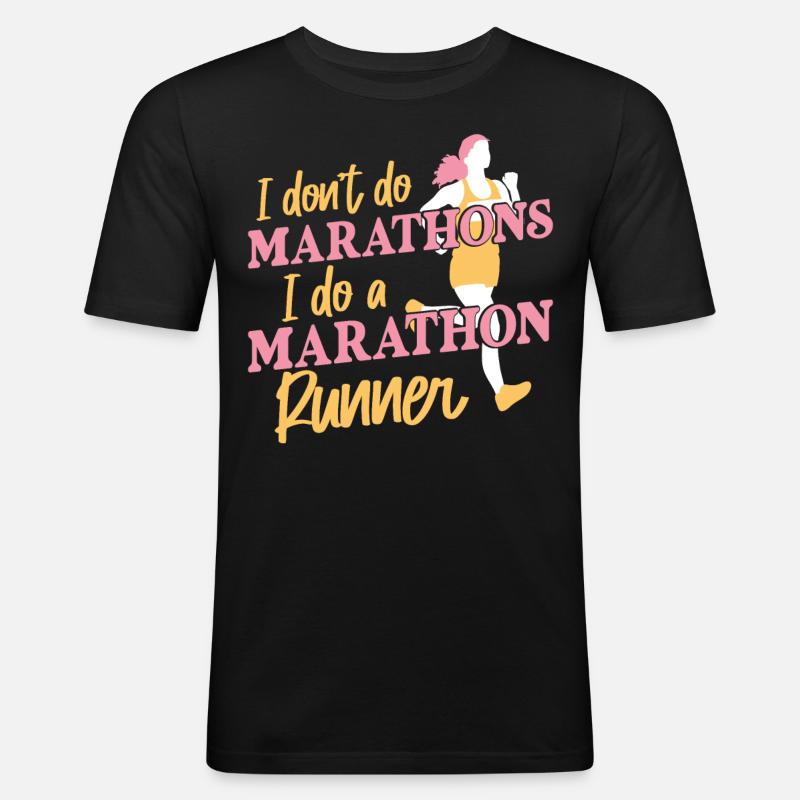 Running Runner Half Marathon - Männer Slim Fit T-Shirt - Schwarz