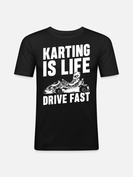 Kart Life Racing Go-Kart Racer Go-Kart Racing - Herre Slim Fit T-Shirt - sort