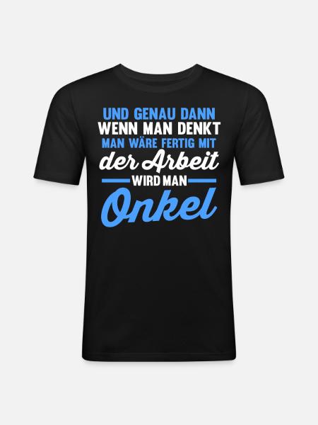 Patenonkel Pate Onkel - Männer Slim Fit T-Shirt - Schwarz