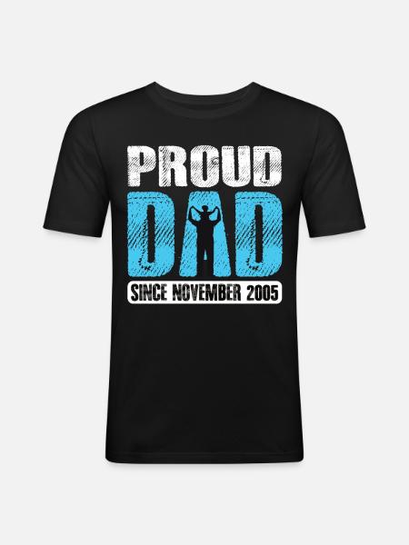 Proud Dad Since November 2005 - Men's Slim Fit T-Shirt - black