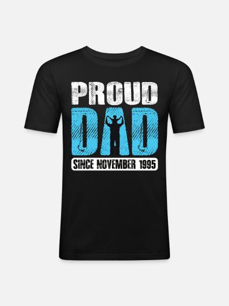 Proud Dad Since November 1995 - Men's Slim Fit T-Shirt - black