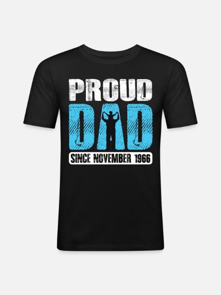 Proud Dad Since November 1966 - Men's Slim Fit T-Shirt - black