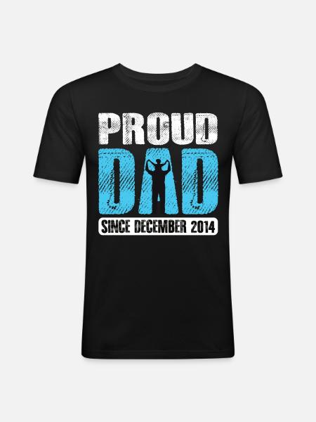 Proud Dad Since December 2014 - Men's Slim Fit T-Shirt - black