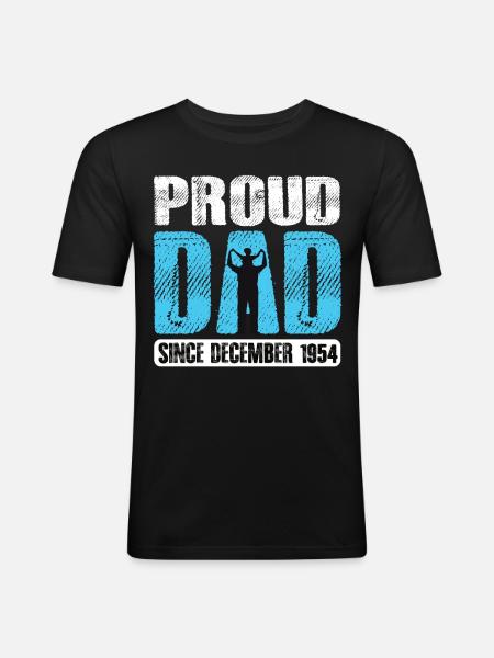 Proud Dad Since December 1954 - Men's Slim Fit T-Shirt - black
