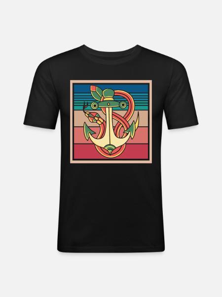 slange anker giftige slanger slanger - Slim Fit T-skjorte for menn - svart