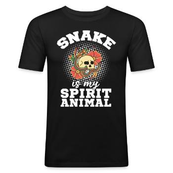 Animal Serpent Serpents Venimeux Serpents - T-shirt près du corps Homme - noir - Devant - Nik (191cm)