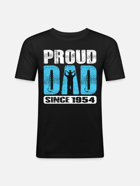 Proud Dad Since 1954 - Men's Slim Fit T-Shirt - black