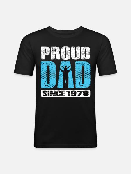 Proud Dad Since 1978 - Men's Slim Fit T-Shirt - black