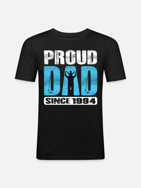 Proud Dad Since 1994 - Men's Slim Fit T-Shirt - black