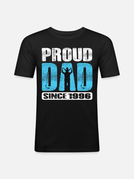 Proud Dad Since 1996 - Men's Slim Fit T-Shirt - black