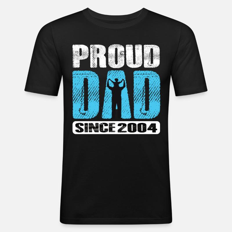Proud Dad Since 2004 - Männer Slim Fit T-Shirt - Schwarz