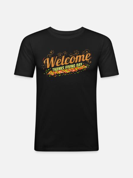 Welcome Thanksgiving Day - Men's Slim Fit T-Shirt - black