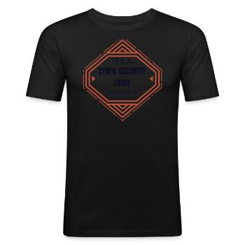 Cybersecurity - IT-Sicherheit Informatiker - Männer Slim Fit T-Shirt - Schwarz - Vorne - Nik (191cm)
