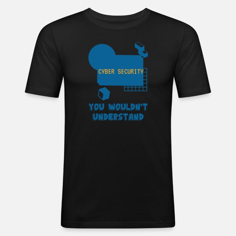 Cybersecurity - IT-Sicherheit Informatiker - Männer Slim Fit T-Shirt - Schwarz