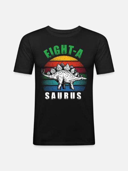 Eight-A Saurus - Men's Slim Fit T-Shirt - black