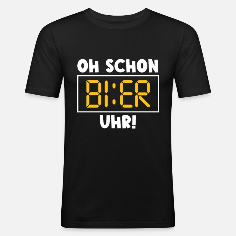 Bier Sprüche Lustiger Spruch - Männer Slim Fit T-Shirt - Schwarz