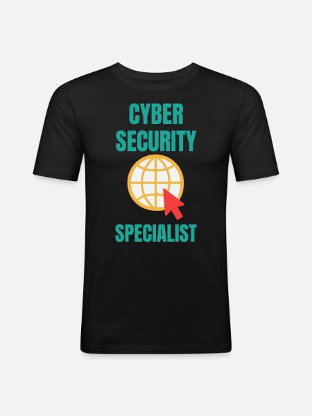 Cybersecurity - IT-Sicherheit Informatiker - Männer Slim Fit T-Shirt - Schwarz