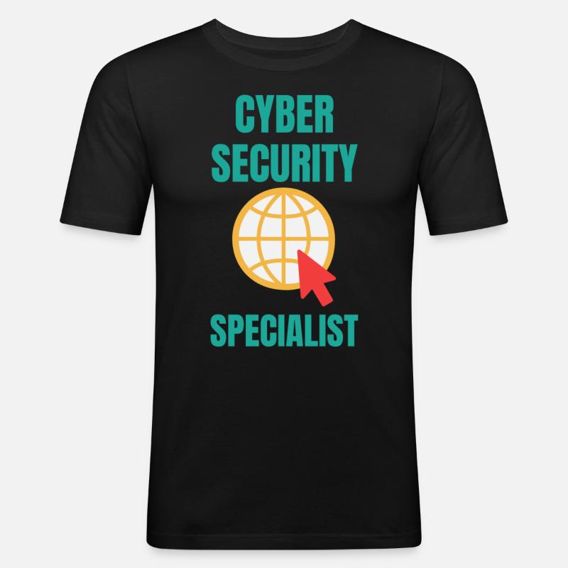 Cybersecurity - IT-Sicherheit Informatiker - Männer Slim Fit T-Shirt - Schwarz