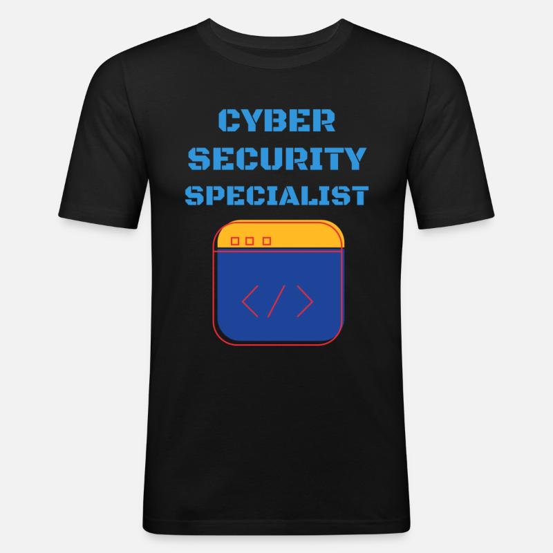 Cybersecurity - IT-Sicherheit Informatiker - Männer Slim Fit T-Shirt - Schwarz