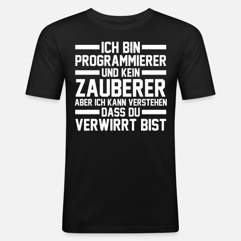Programmieren Entwickler Coder Programmierer - Männer Slim Fit T-Shirt - Schwarz